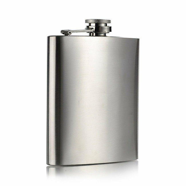 (image for) C.S.A. Embossed Stainless Steel 6 Ounce Hip Flask